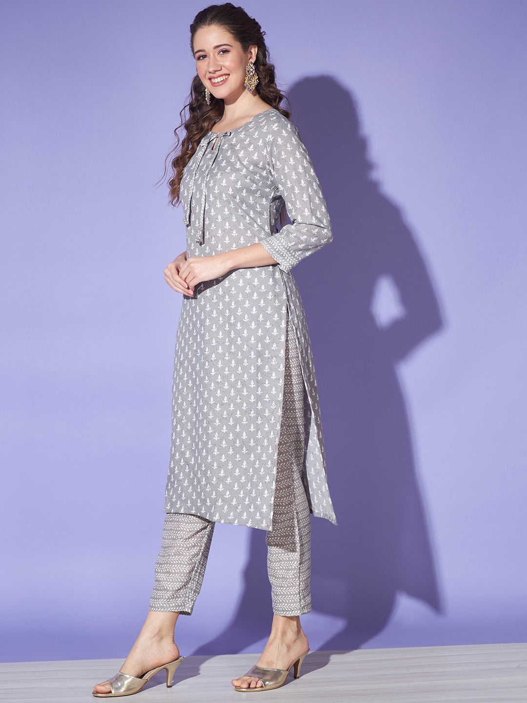 Jaipuri Printed Cotton Kurta and Pant