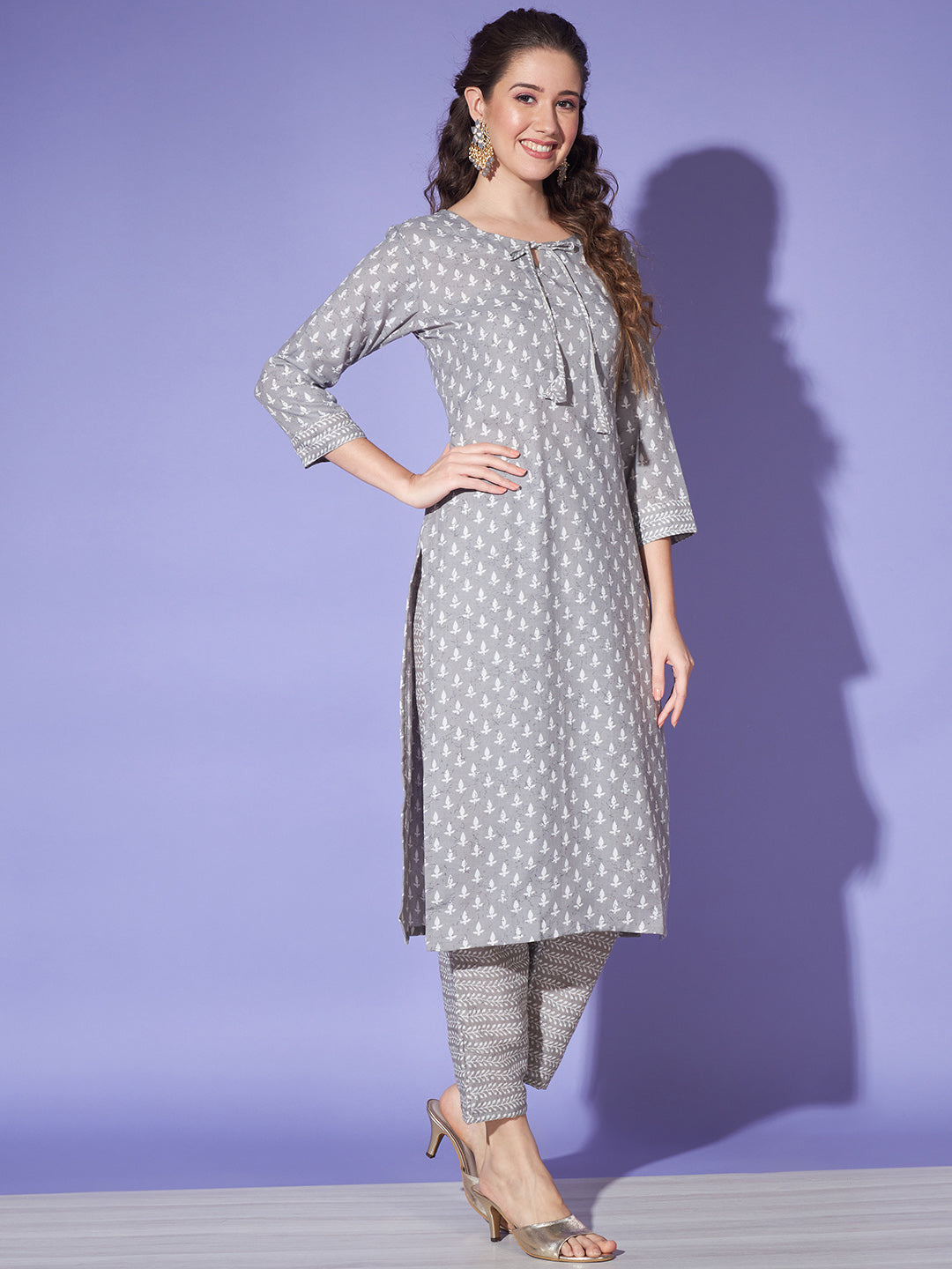 Jaipuri Printed Cotton Kurta and Pant