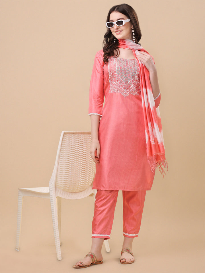 FULLY STITCHED ETHNIC SET  WITH DUPATTA