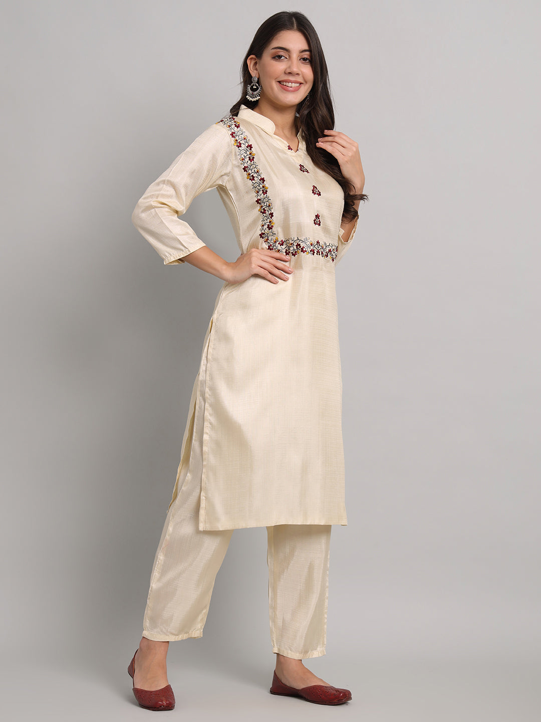 Silk Blend Kurta Pant with Dupatta Set