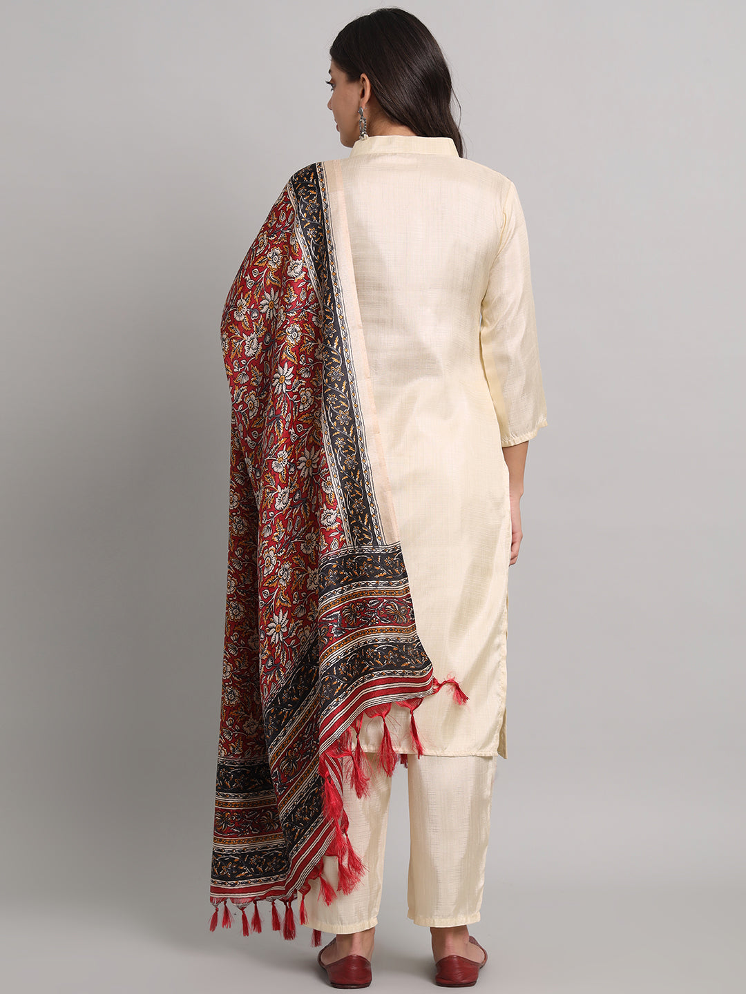 Silk Blend Kurta Pant with Dupatta Set