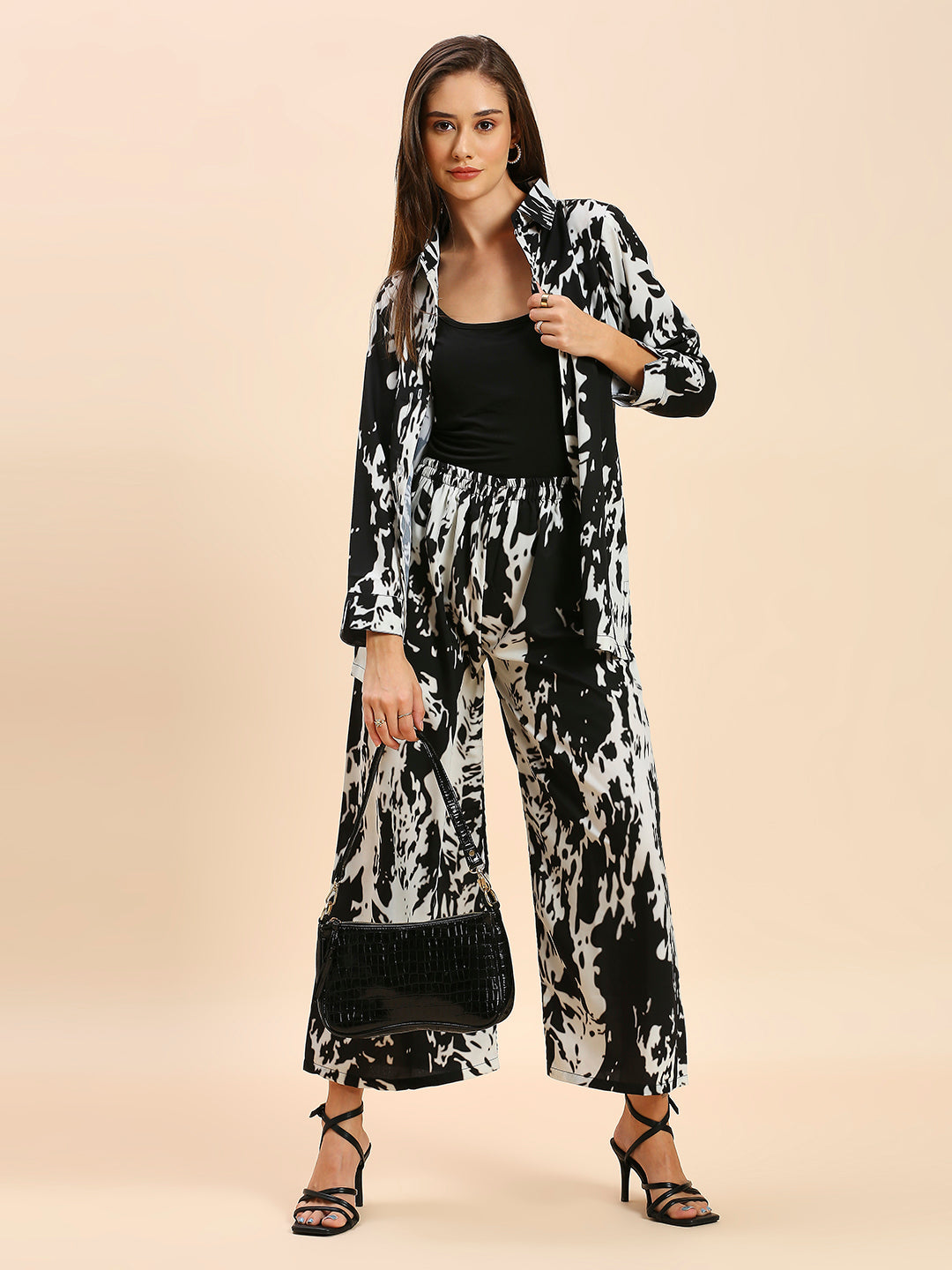 ELEGANT ABSTRACT PRINTED SHIRT PANT SET