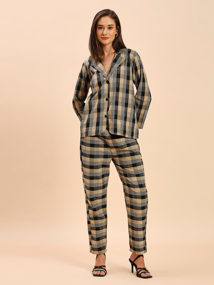 COTTON CHECKS PRINTED CO-ORDS SET