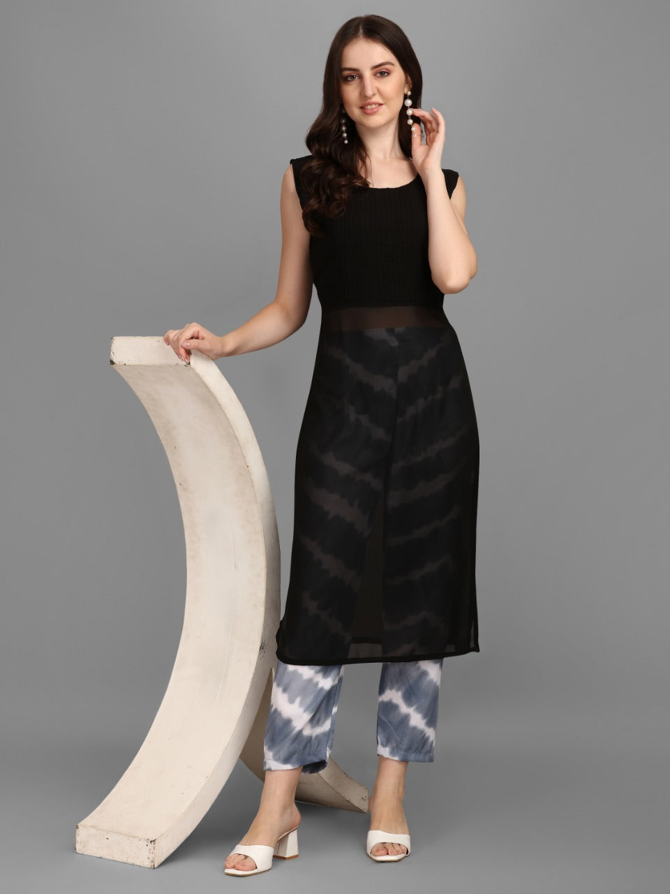 SOLID KURTI WITH PANT-WINE