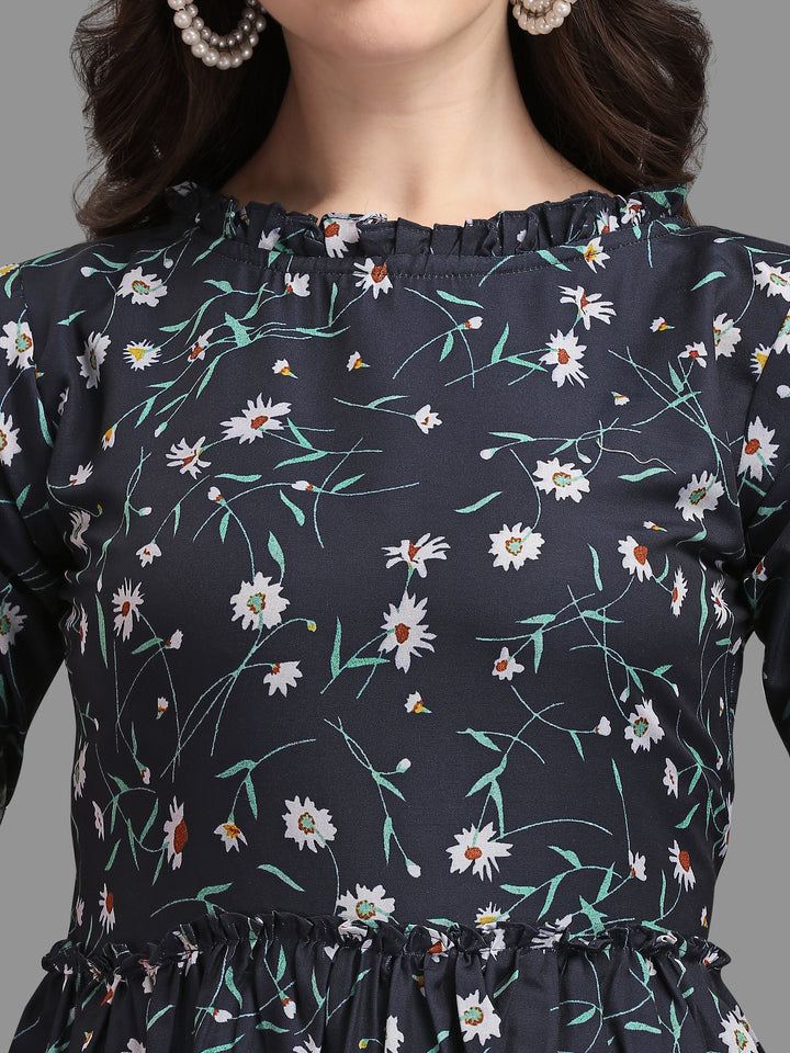 FLORAL PRINTED TOP-BLACK