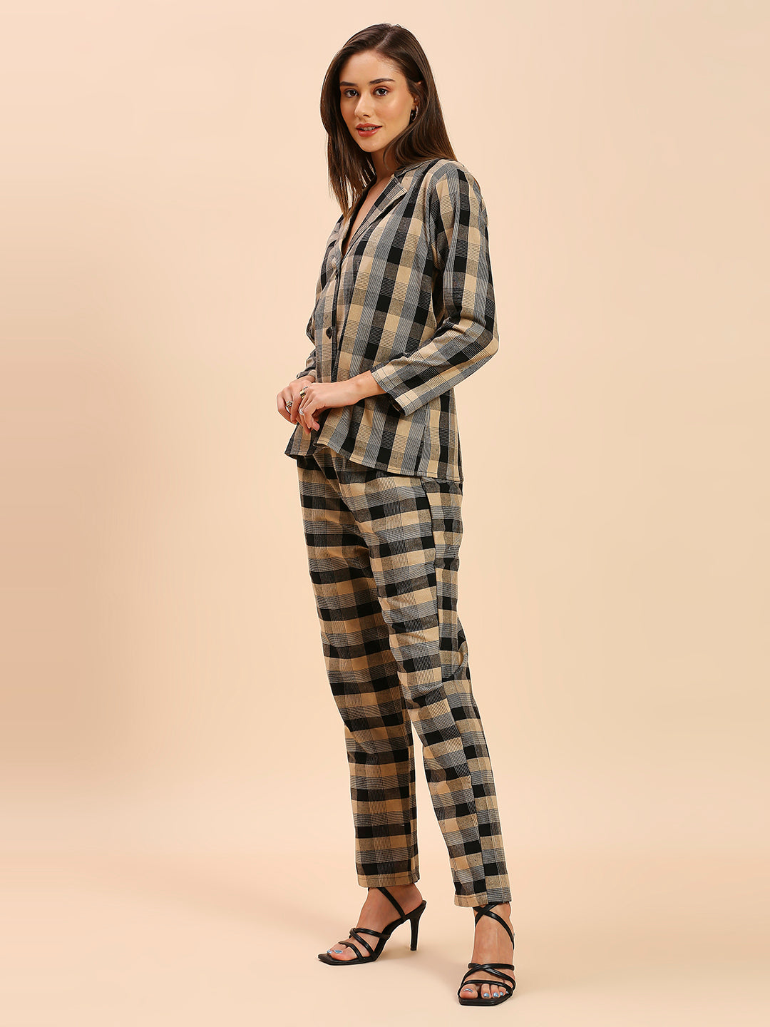 COTTON CHECKS PRINTED CO-ORDS SET