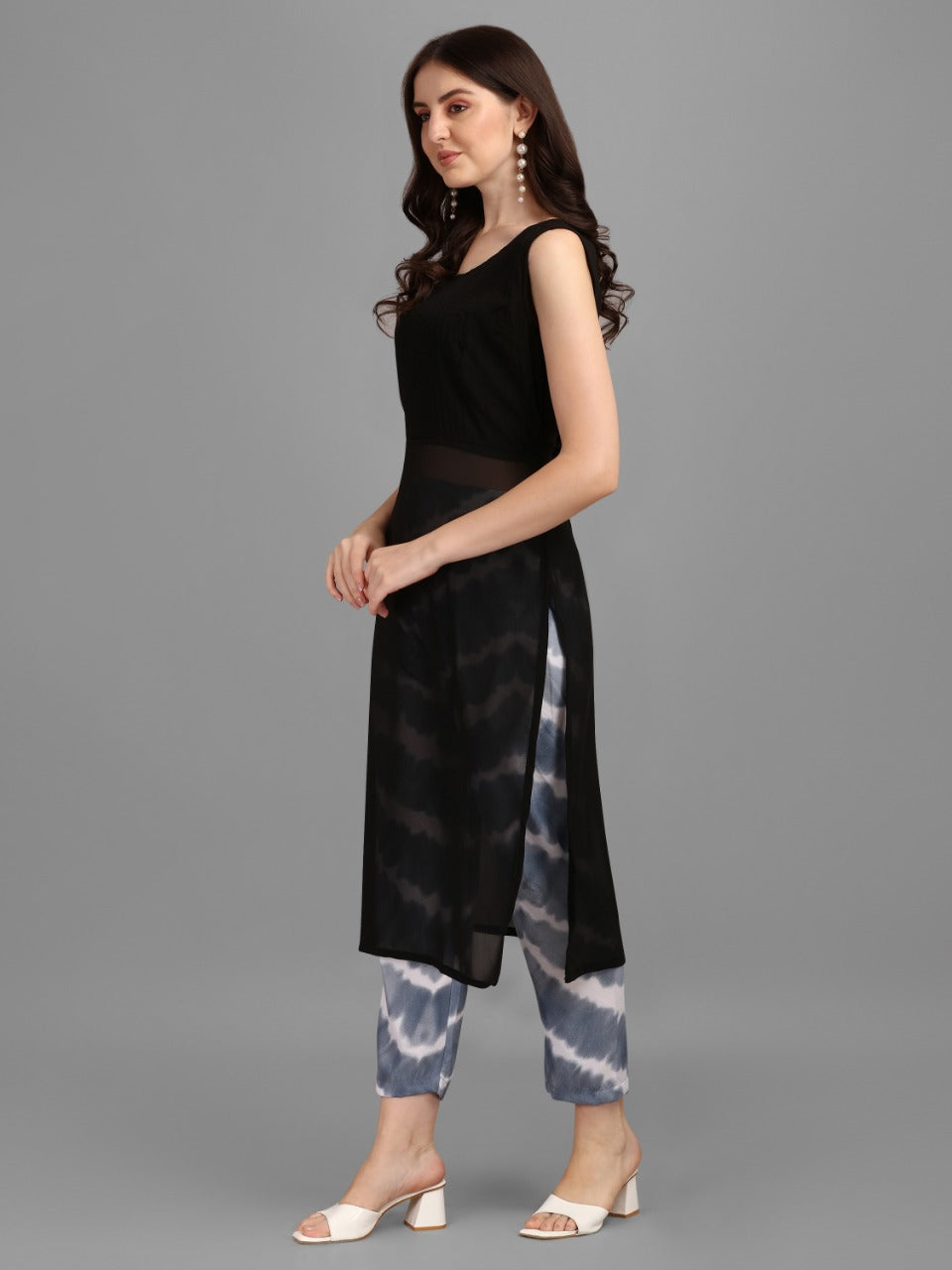 SOLID KURTI WITH PANT-WINE