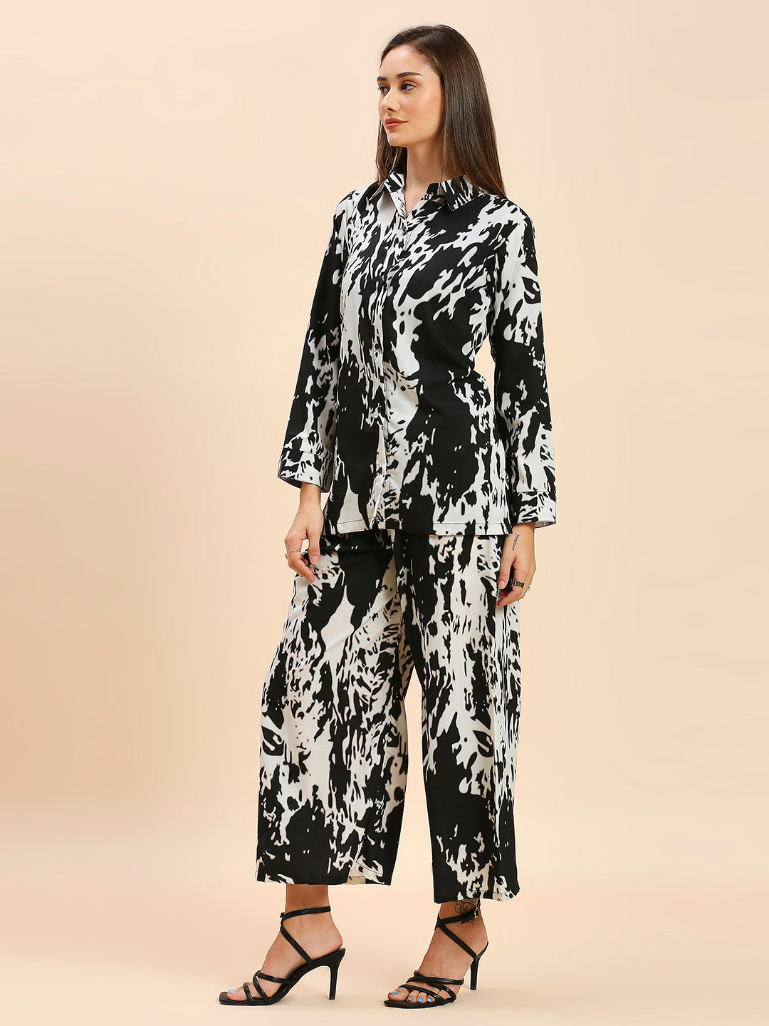 ELEGANT ABSTRACT PRINTED SHIRT PANT SET