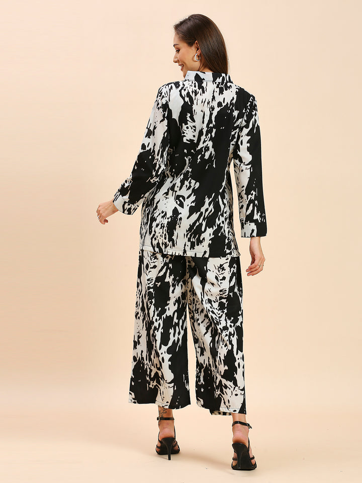 ELEGANT ABSTRACT PRINTED SHIRT PANT SET