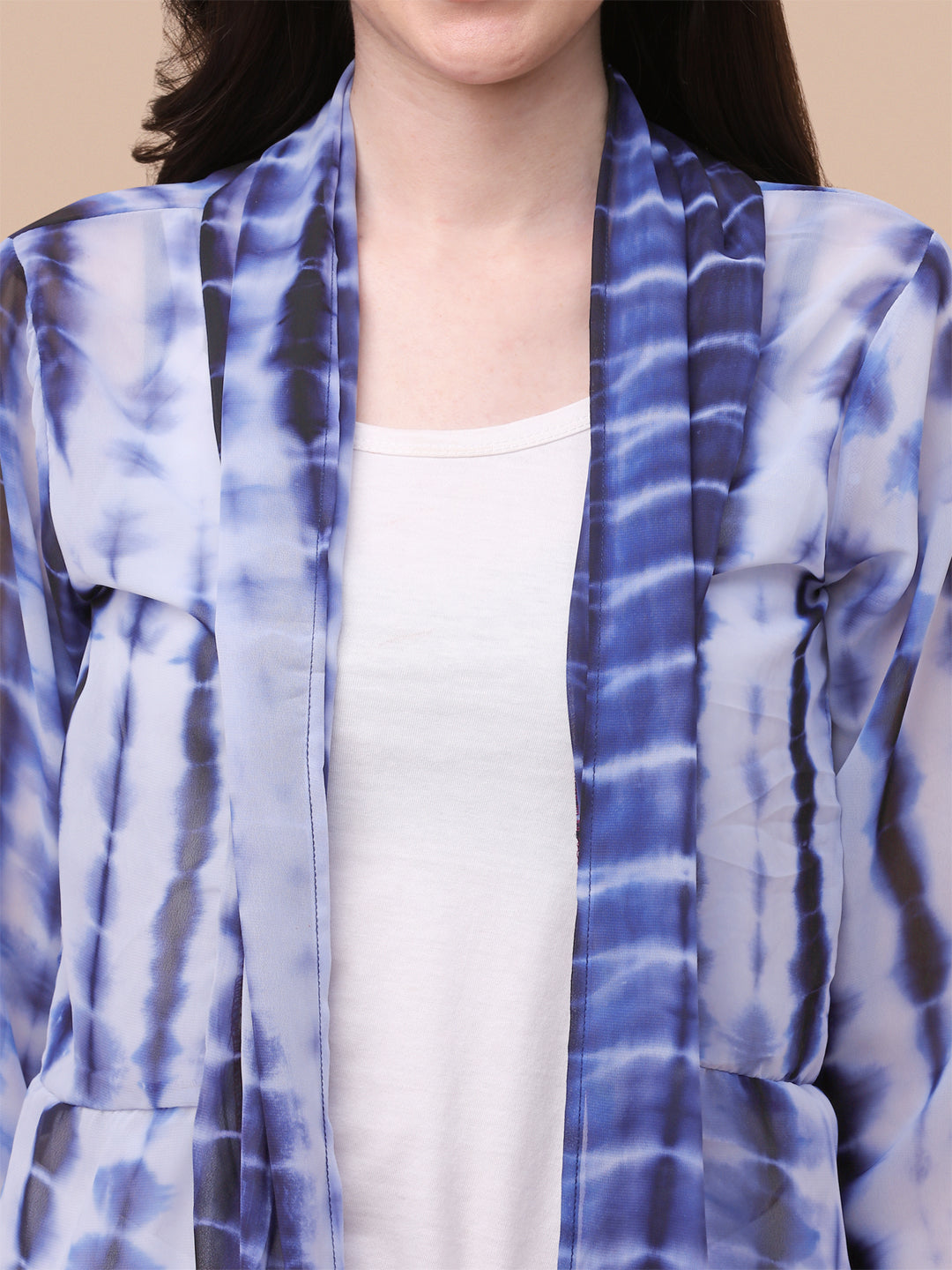 ELEGANT SHRUG WITH SHIBORI PRINT - MAROON