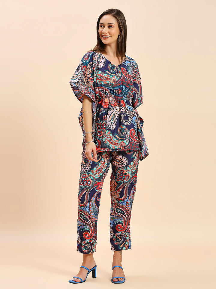 PAISLEY PRINTED KAFTAN PANT SET