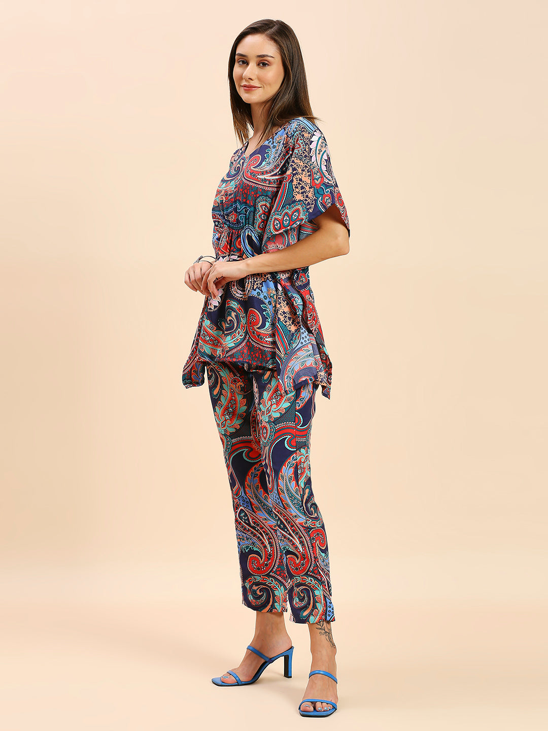 PAISLEY PRINTED KAFTAN PANT SET