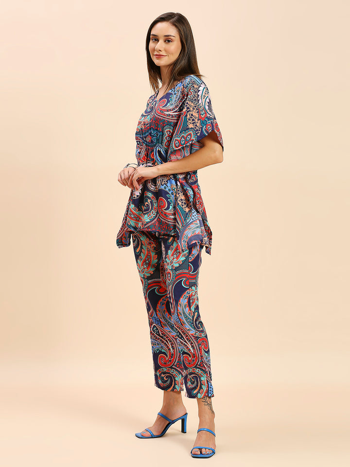 PAISLEY PRINTED KAFTAN PANT SET