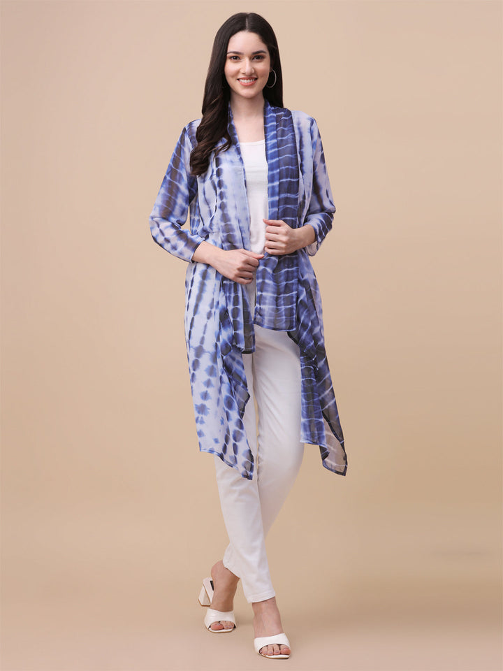 ELEGANT SHRUG WITH SHIBORI PRINT - PINK