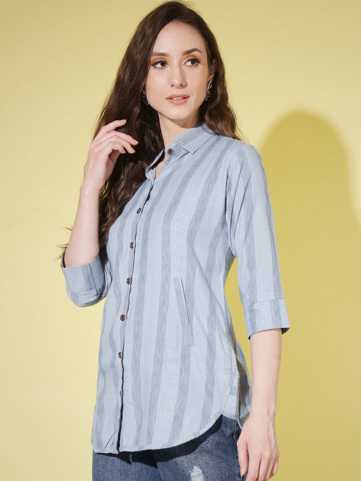 STRIPE SHIRT-PEACH