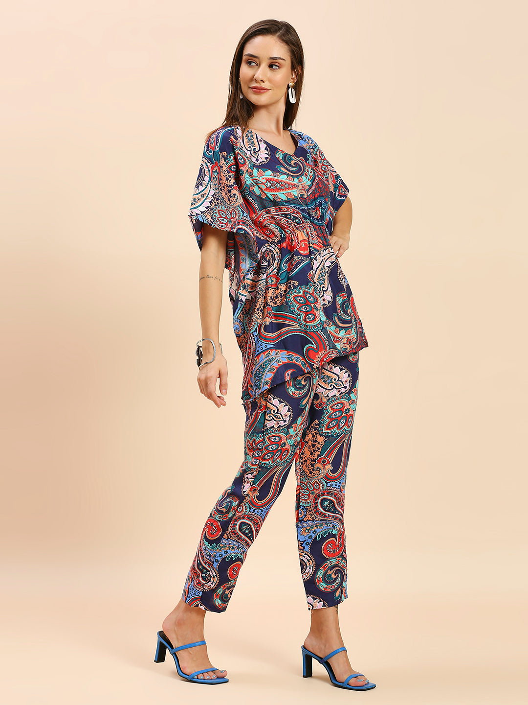 PAISLEY PRINTED KAFTAN PANT SET