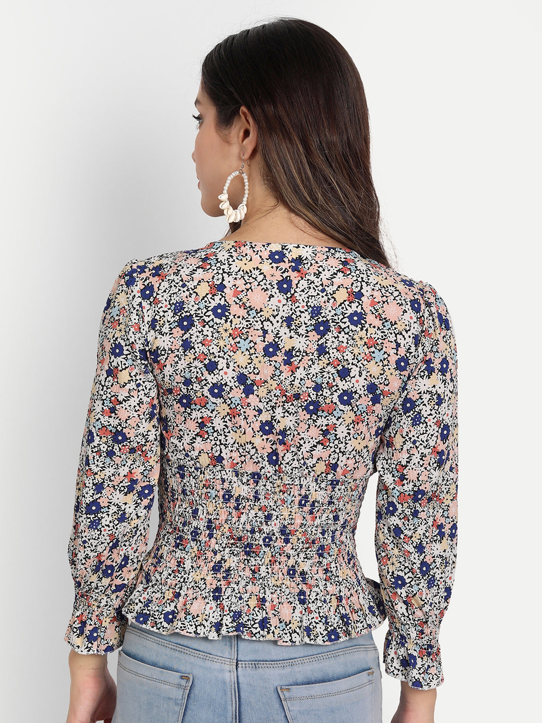 FLORAL PRINTED FANCY TOP