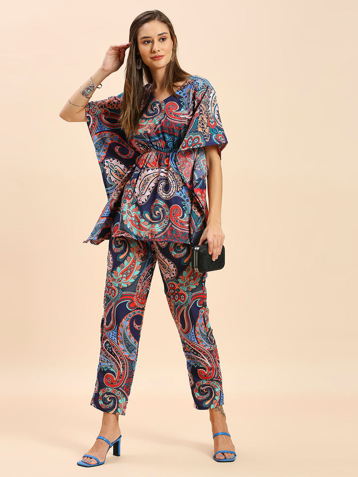 PAISLEY PRINTED KAFTAN PANT SET