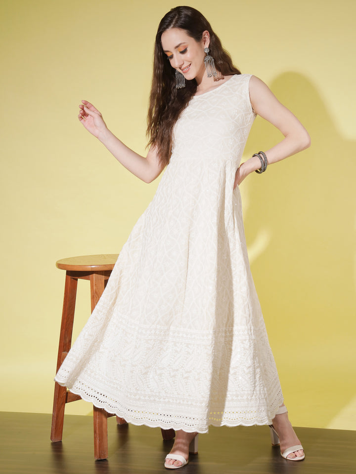 LAKHNAVI WORK GOWN