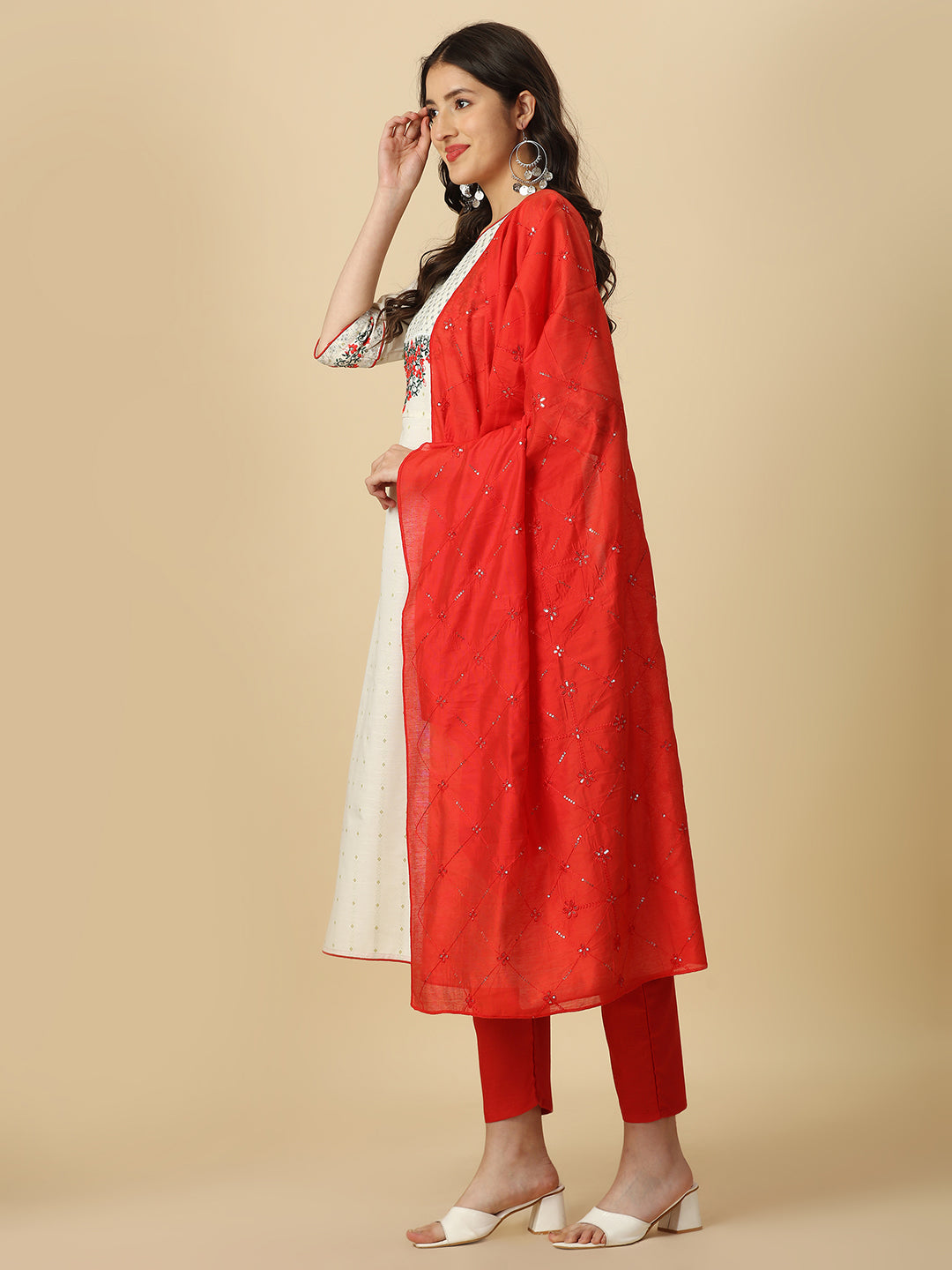 Embroidery Straight Kurta Pant with Dupatta