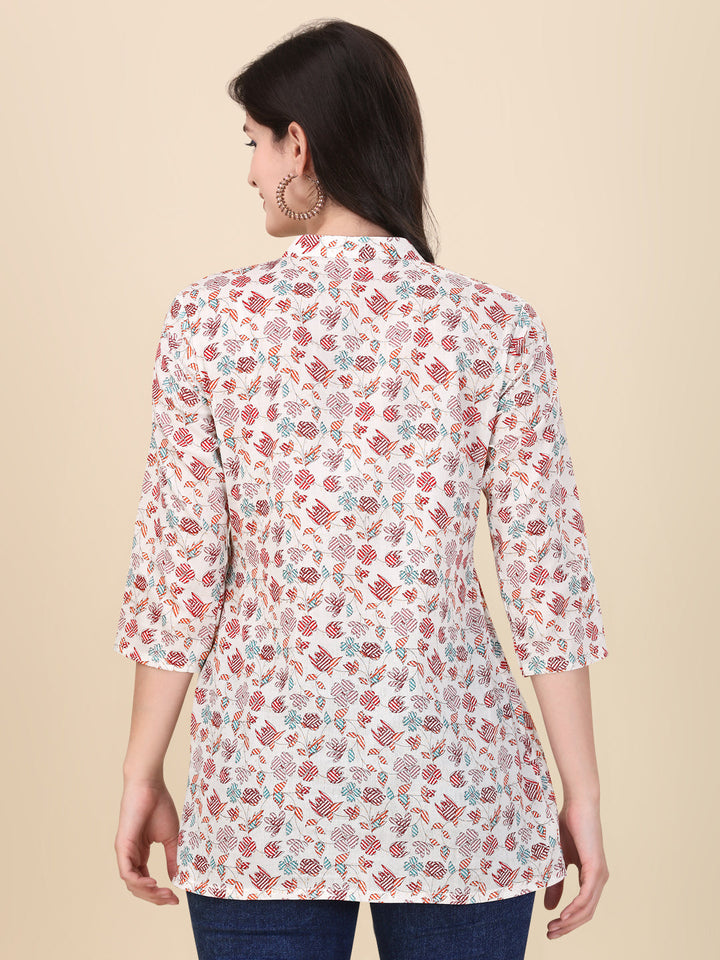 FLORAL PRINTED ELEGANT TOP-PINK