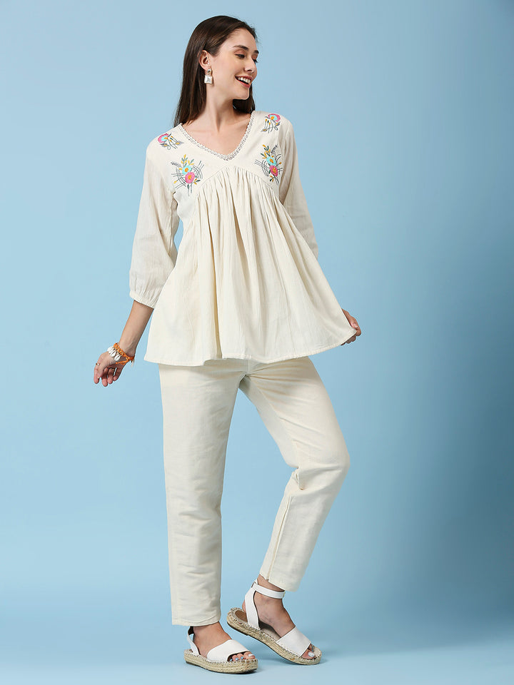 KHADI COTTON TUNIC & PANT CO-ORDS SET