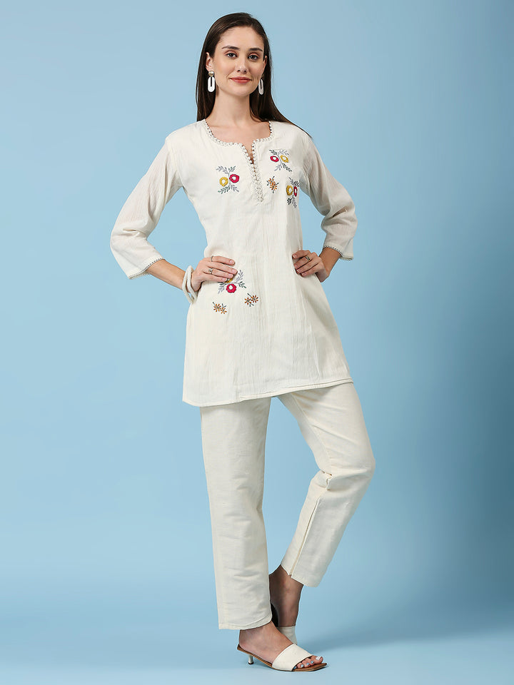 TUNIC PANT CO-ORDS SET WITH LACE