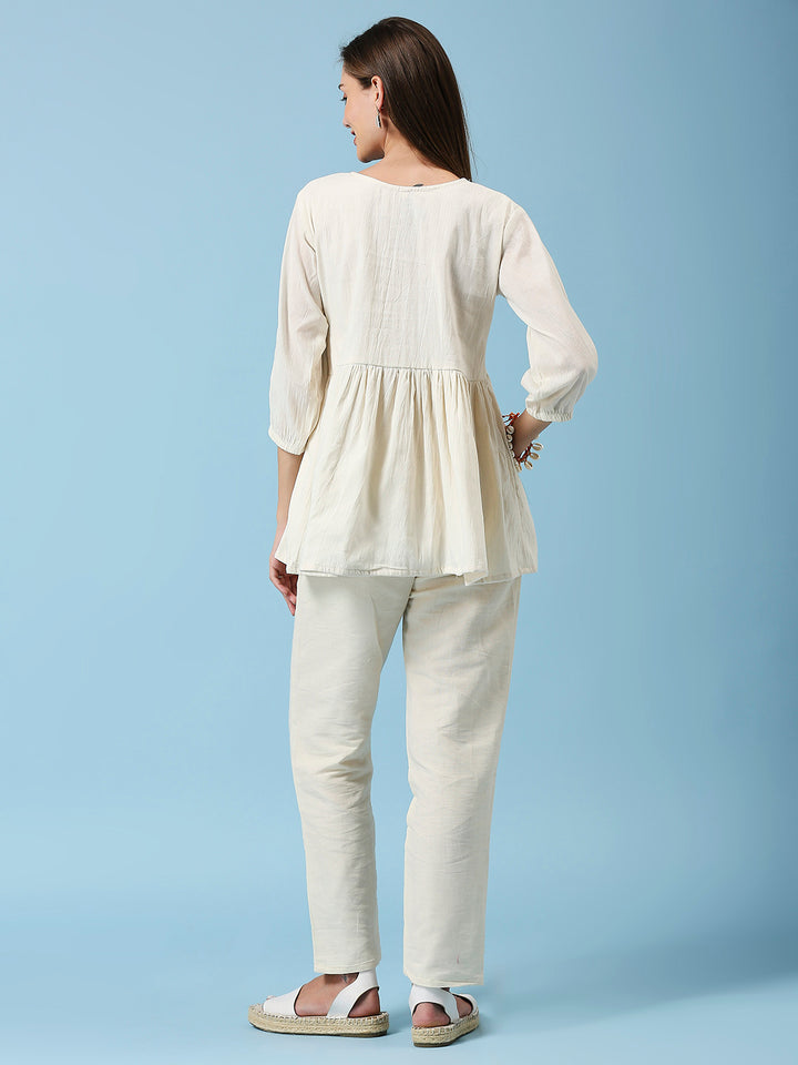 KHADI COTTON TUNIC & PANT CO-ORDS SET