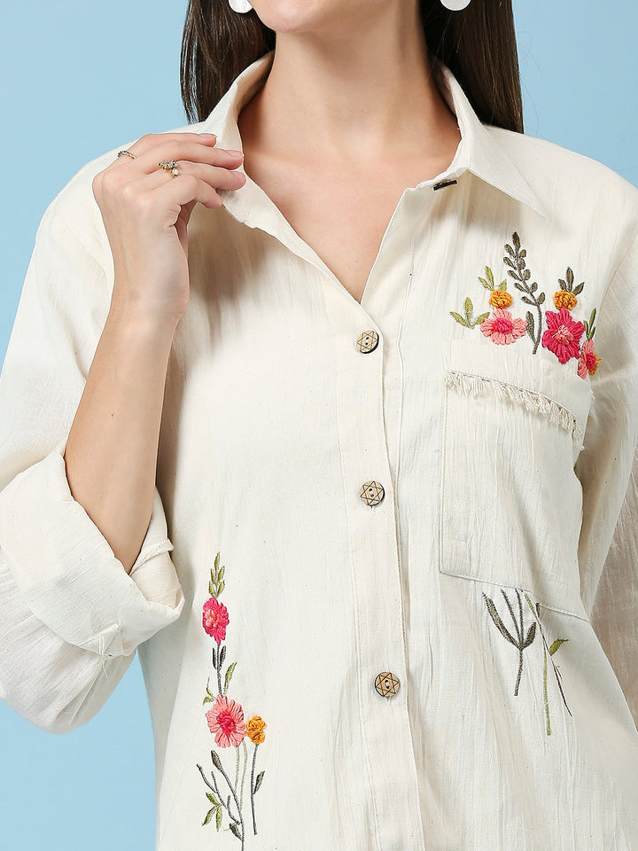 Embroidered Shirt With Pant Co-ords Set