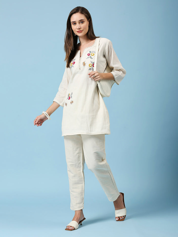 TUNIC PANT CO-ORDS SET WITH LACE