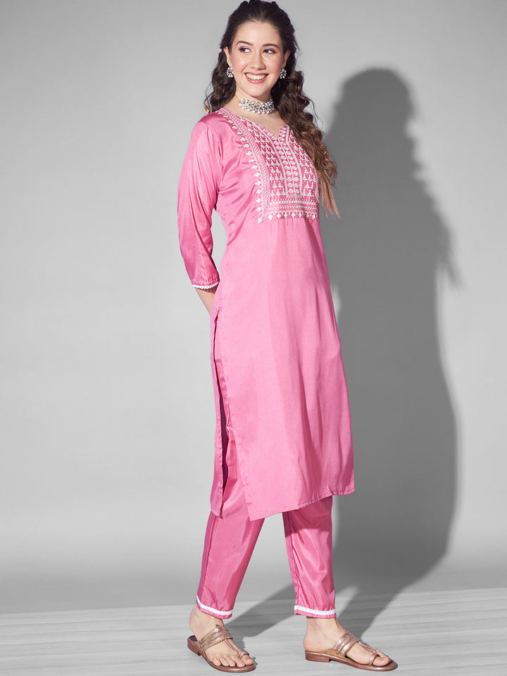 SILK BLEND KURTA PANT DUPATTA SET