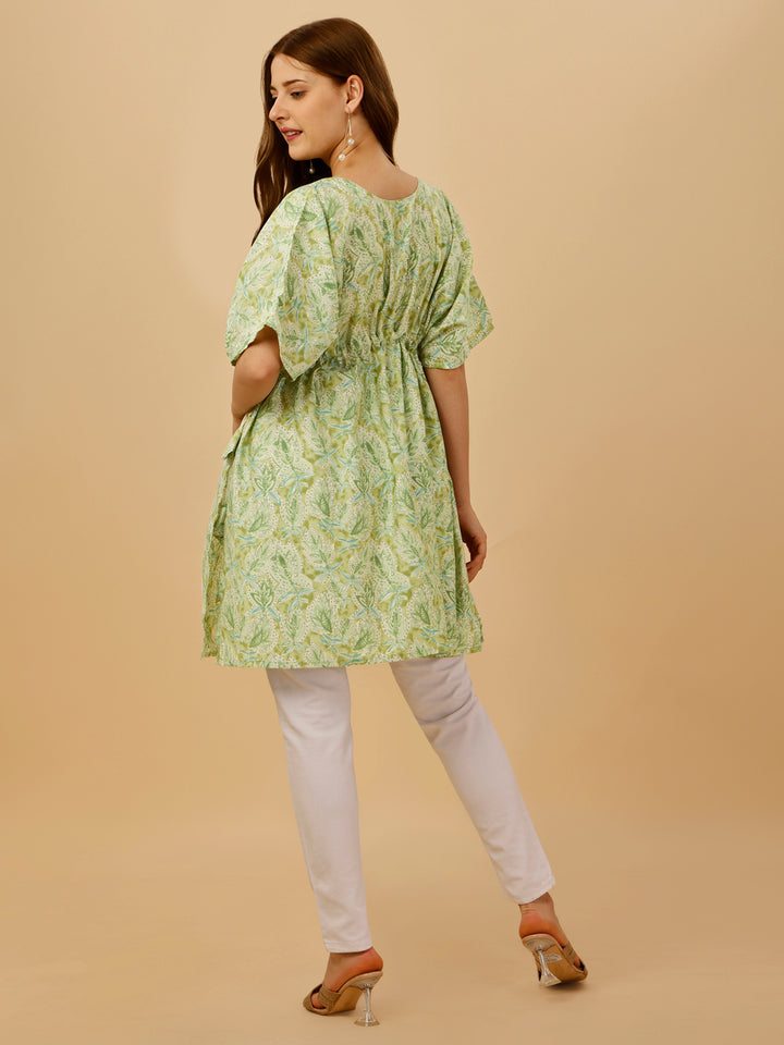 FLORAL KAFTAN - GREEN