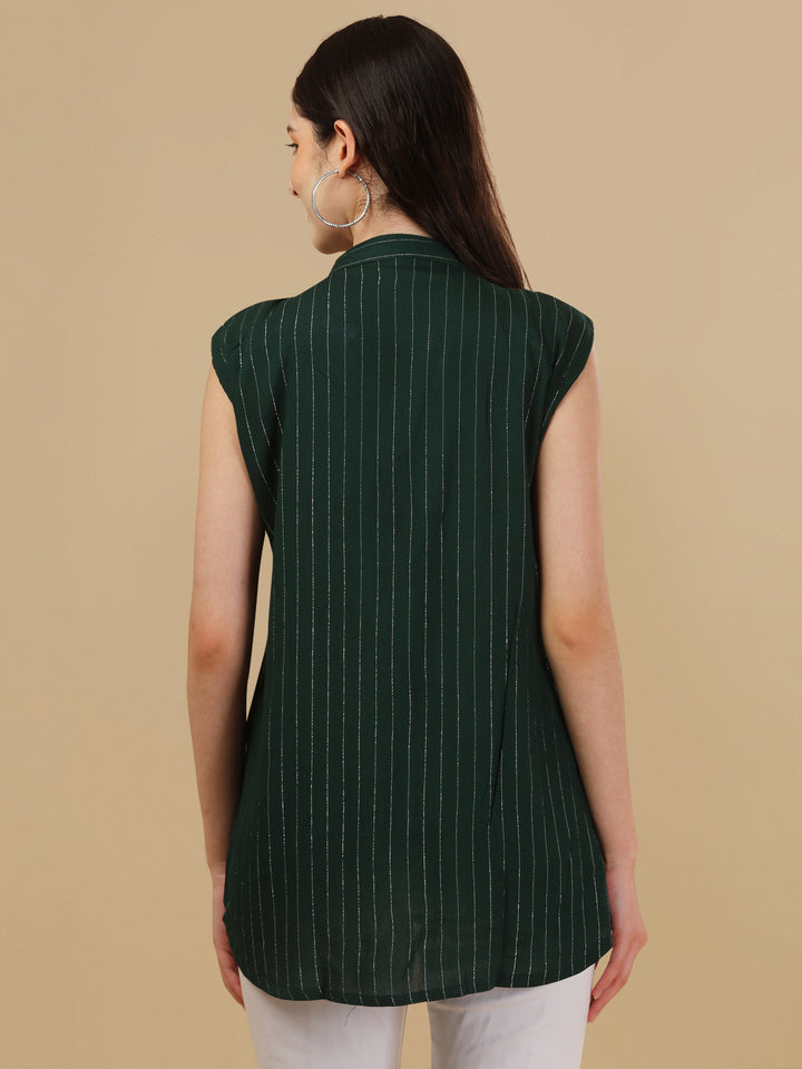 SLEEVELESS SOLID TOP-GREEN