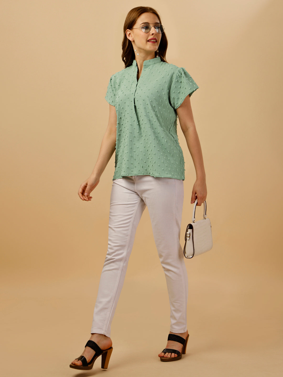 SHORT SLEEVE PASTEL TOP - YELLOW