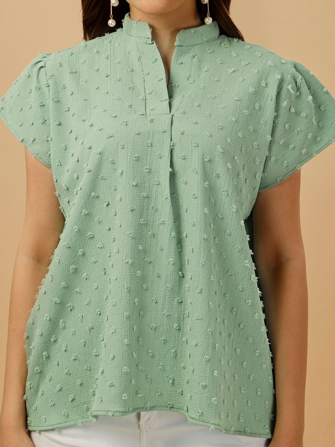 SHORT SLEEVE PASTEL TOP - GREEN