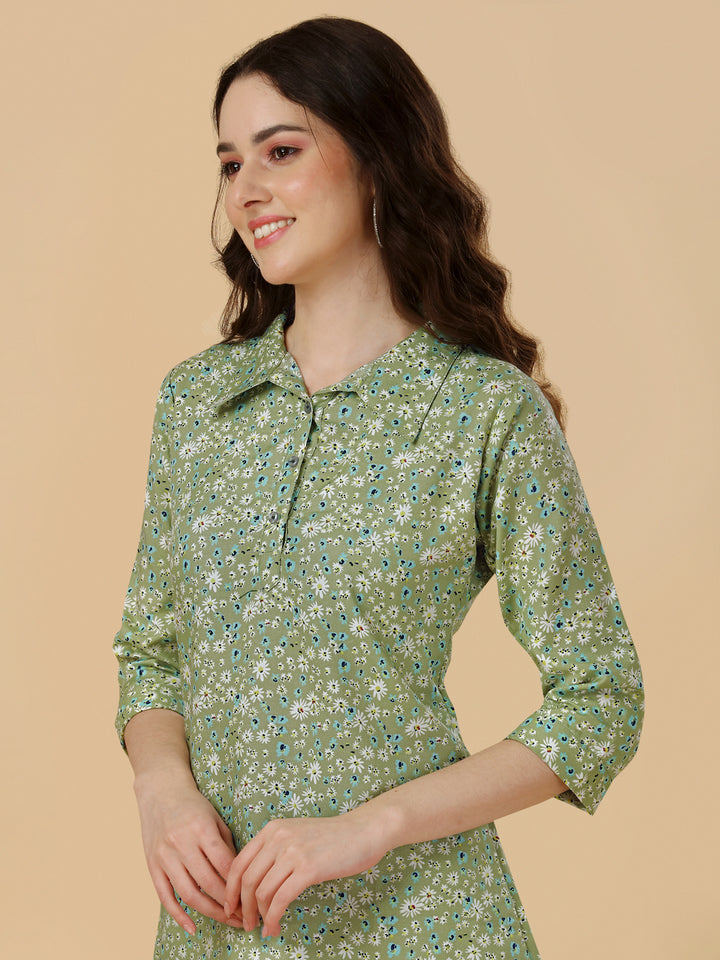 MULTI COLORED ELEGANT TOP-SEA GREEN