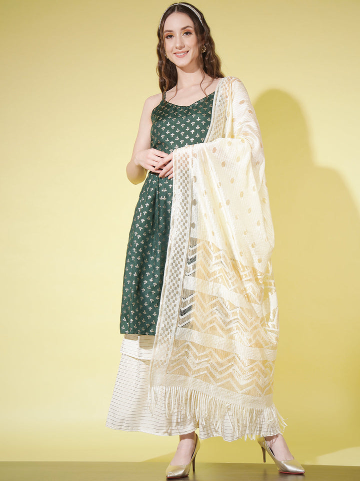 SHARARA KURTI SET WITH SWEET HEART NECK-RAMA