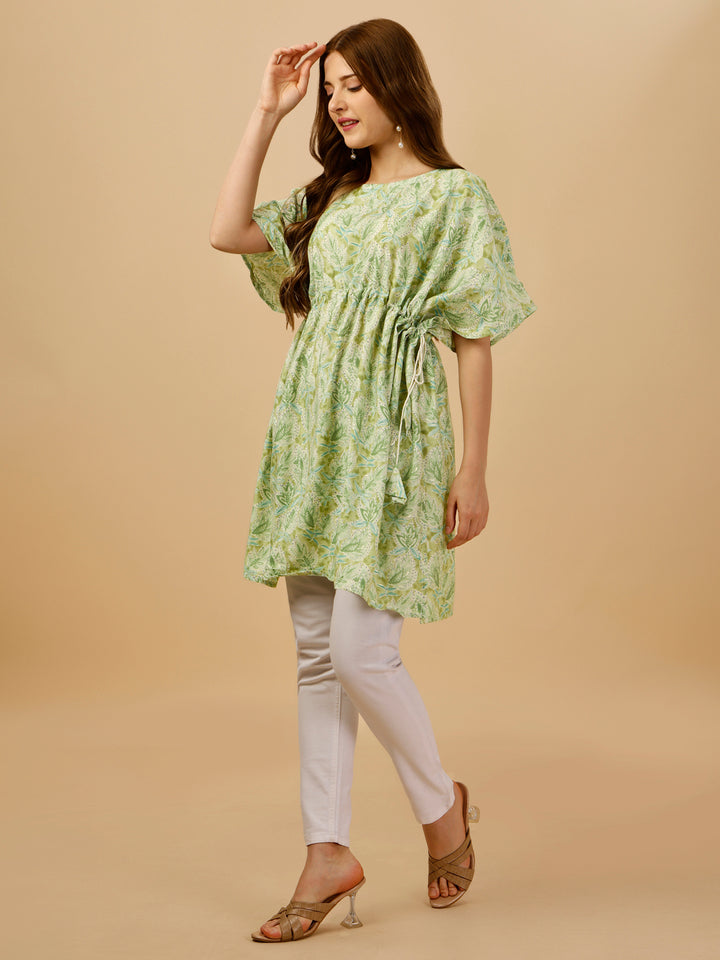 FLORAL KAFTAN - GREEN