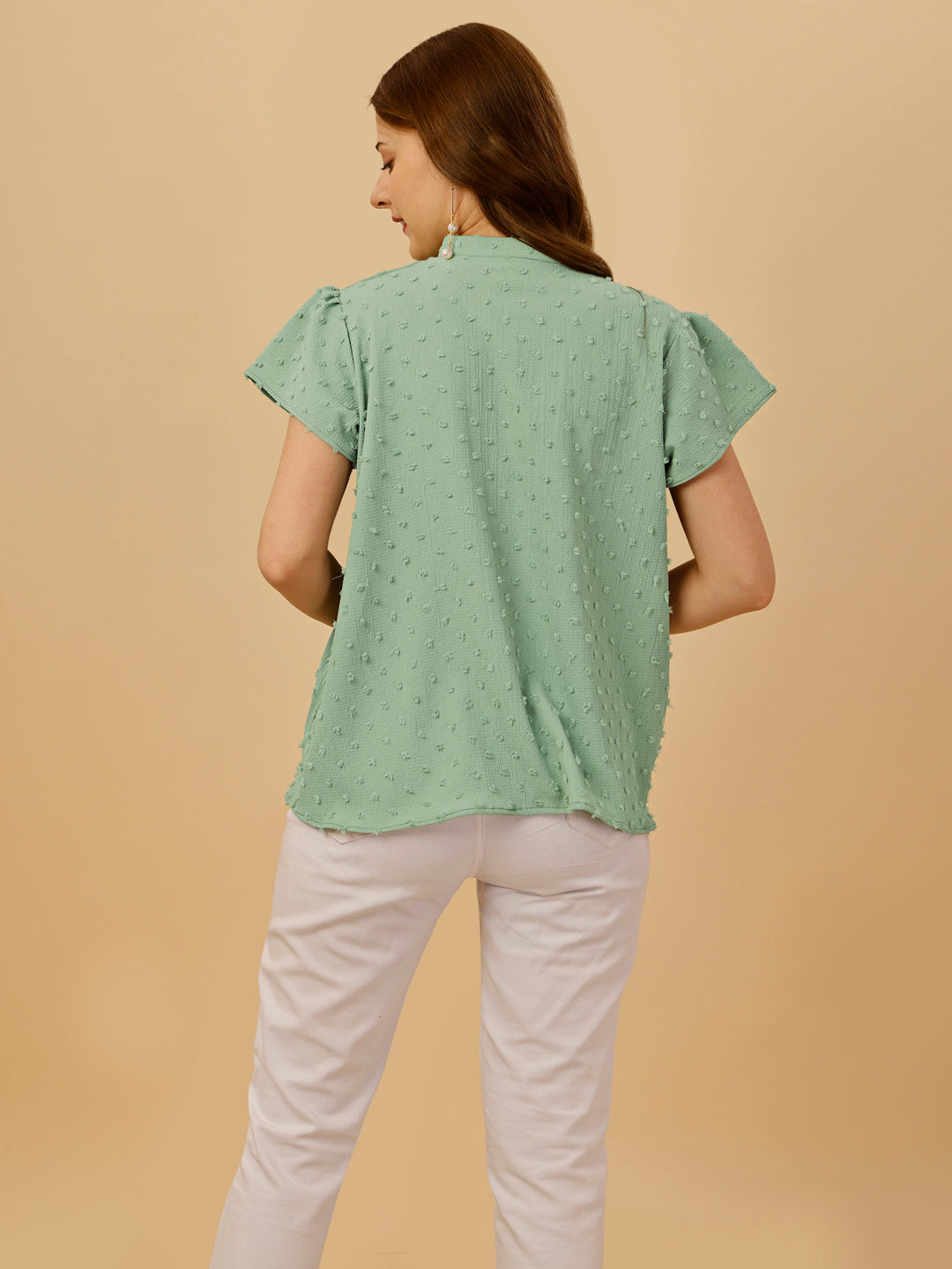 SHORT SLEEVE PASTEL TOP - GREEN