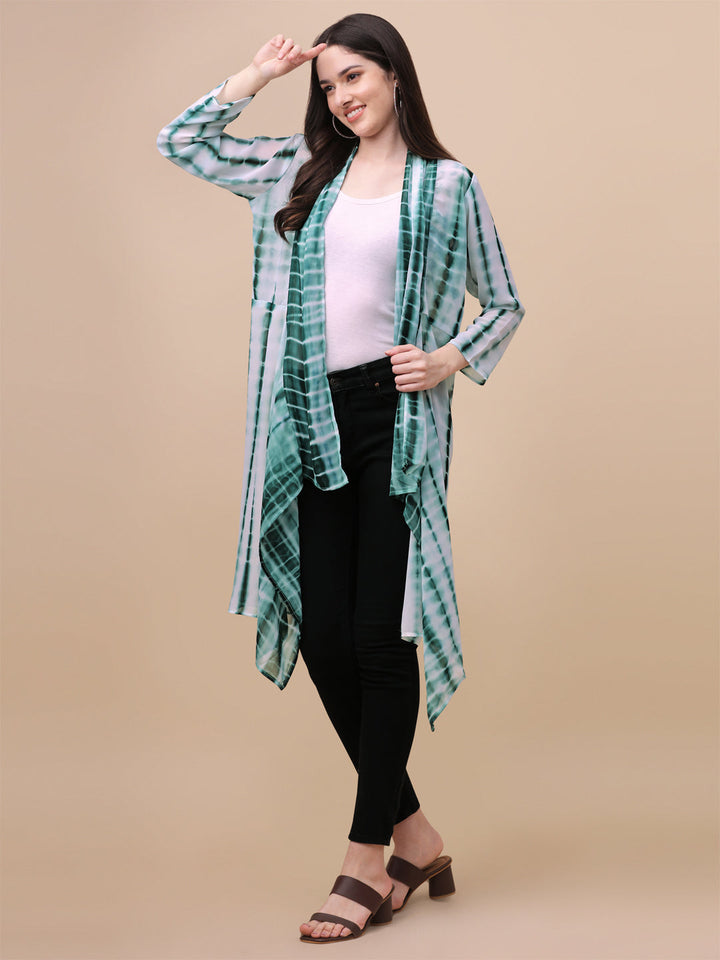 ELEGANT SHRUG WITH SHIBORI PRINT - MAROON