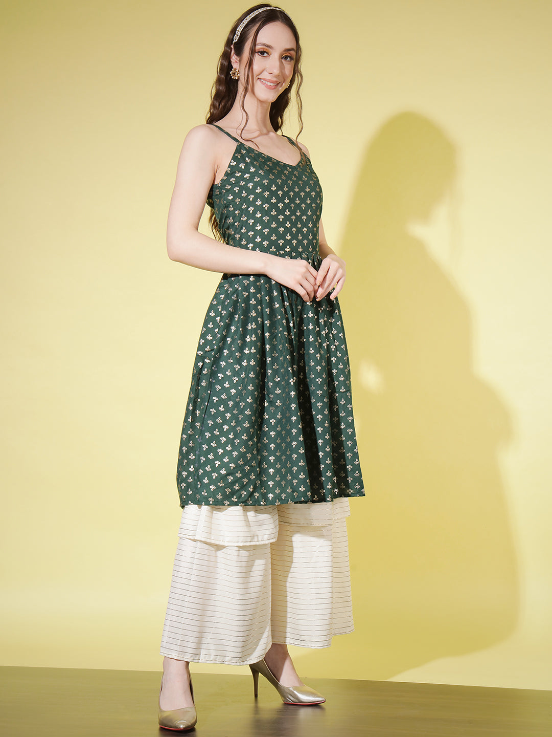 SHARARA KURTI SET WITH SWEET HEART NECK-RAMA