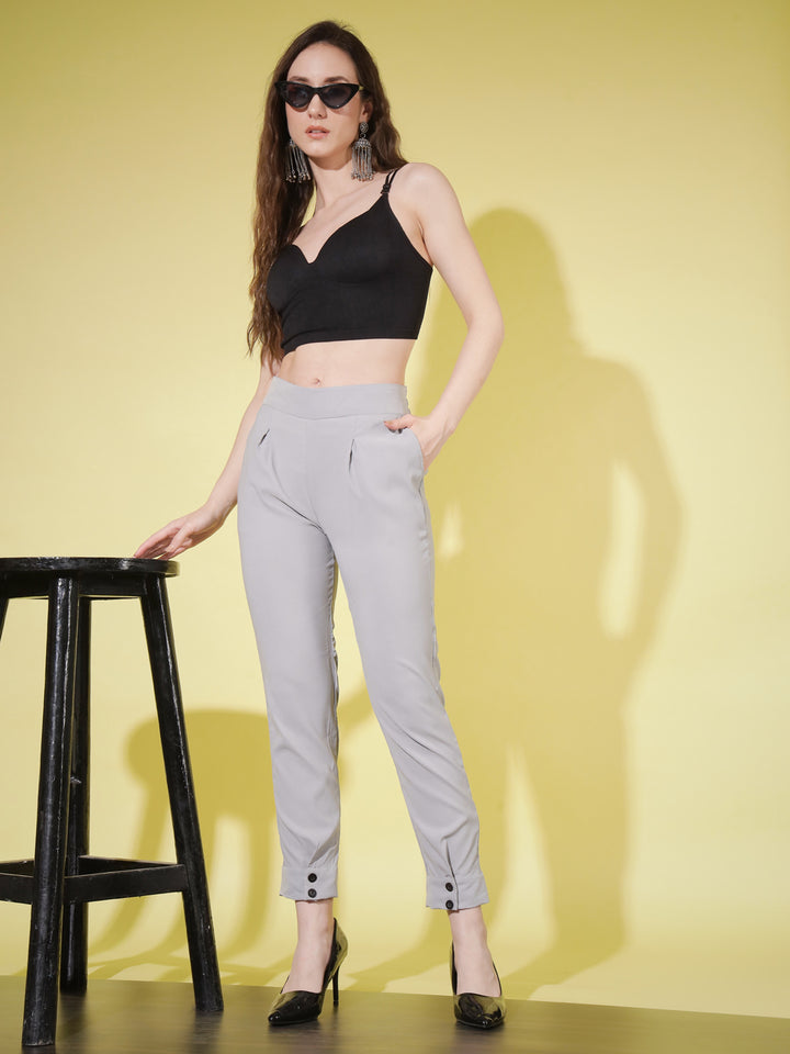 WOMEN SOLID PANT VINTAGE - BLACK