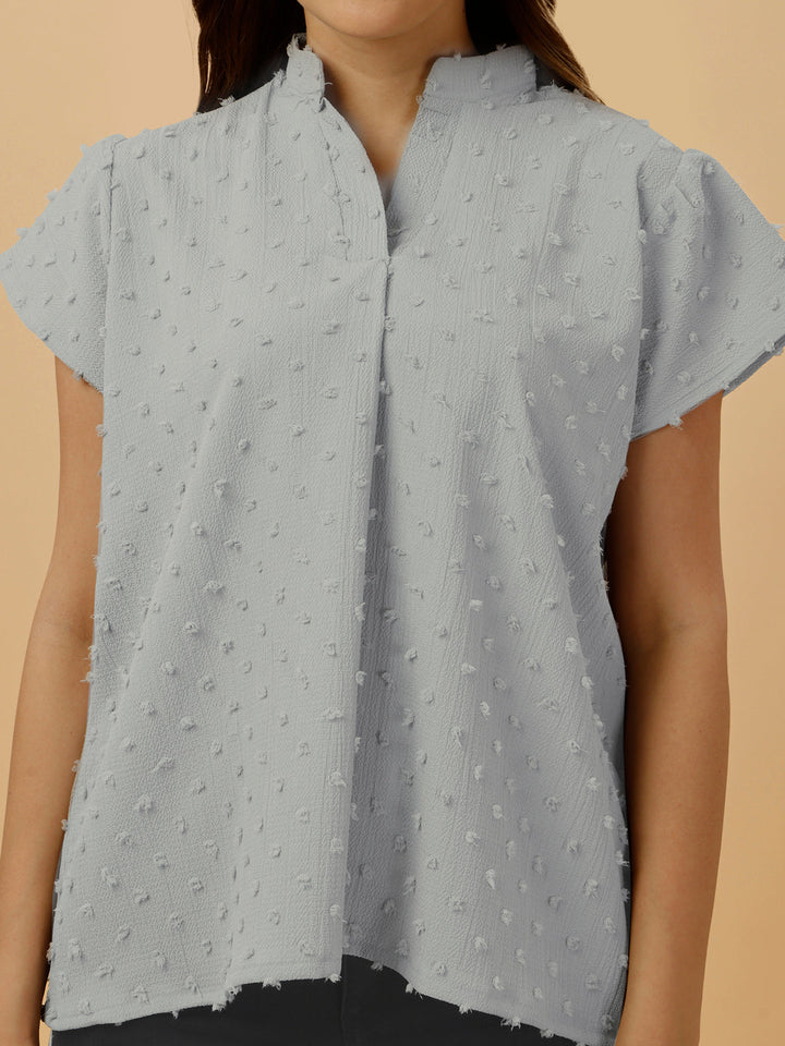 SHORT SLEEVE PASTEL TOP - GREY