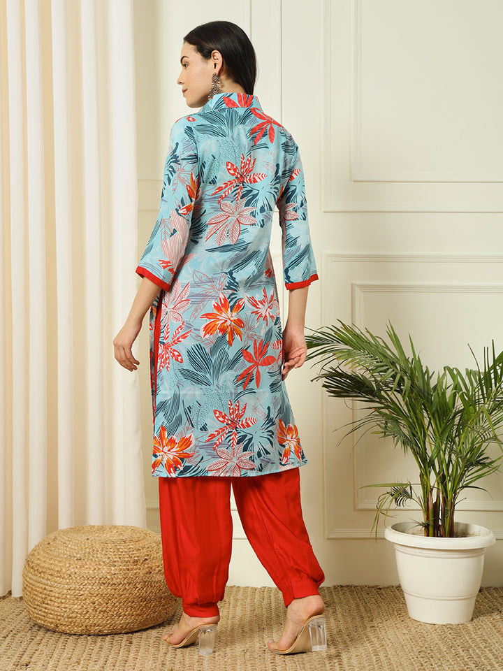 PRINTED KURTI HERAM PANT SET