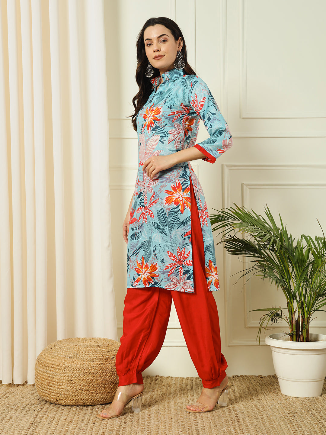 PRINTED KURTI HERAM PANT SET