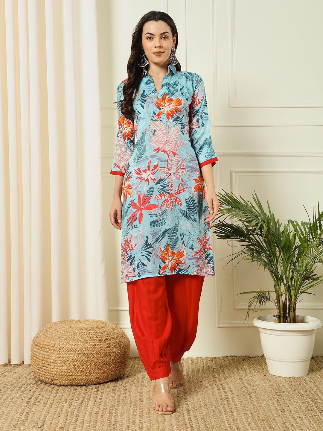 PRINTED KURTI HERAM PANT SET