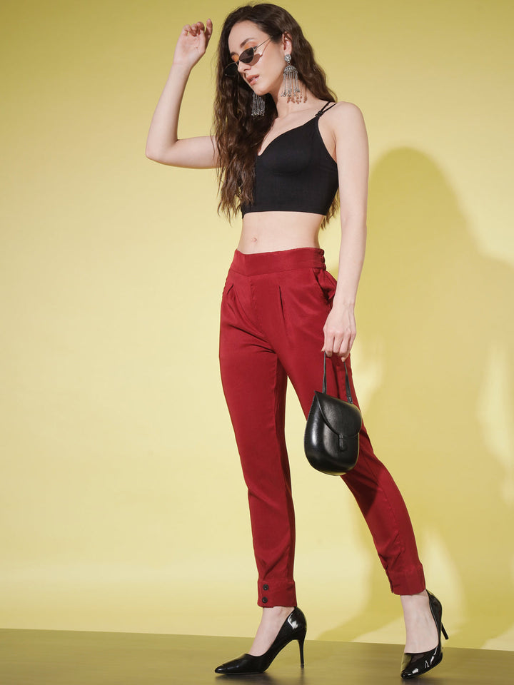 WOMEN SOLID PANT VINTAGE - PISTA