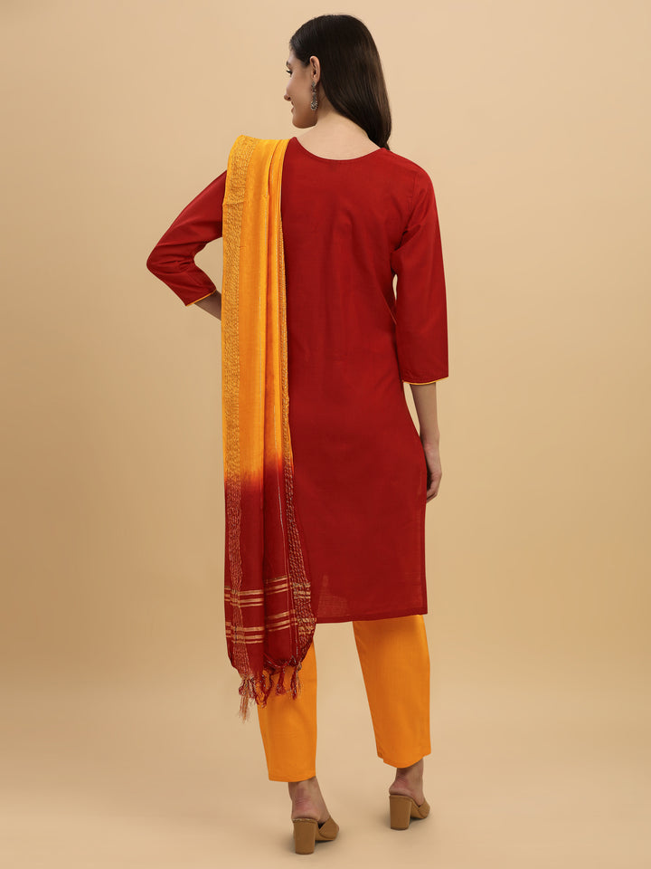 Regal Elegance: Embroidered Kurta, Pant, and Dupatta Set