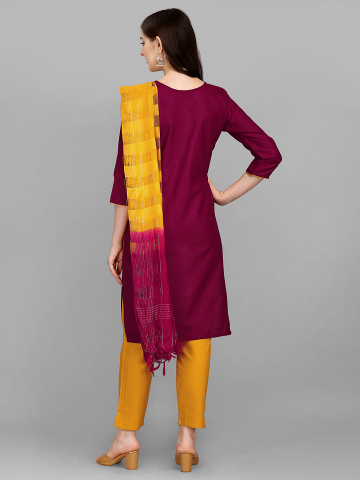 Embroidery Kurti Pant Dupatta Set