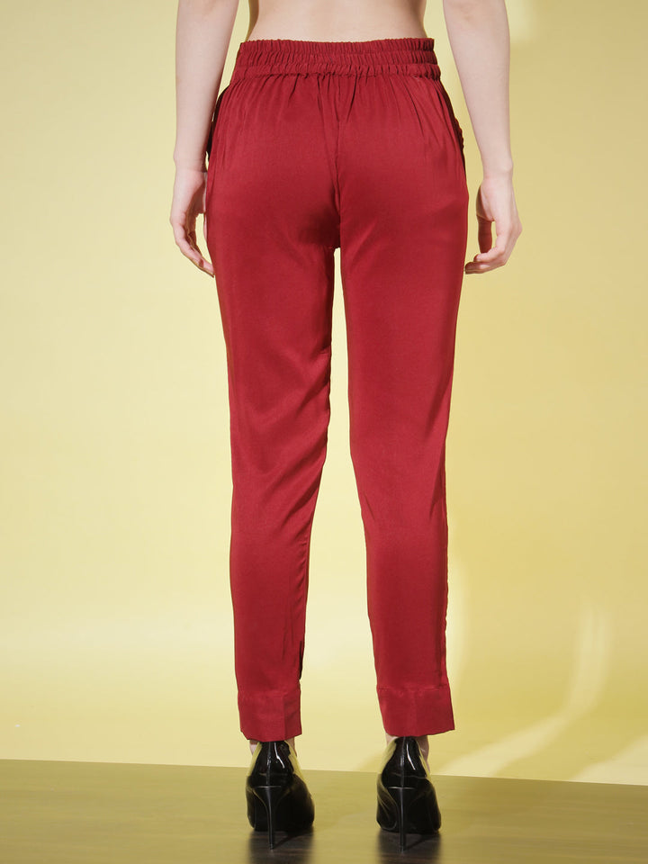 WOMEN SOLID PANT VINTAGE - YELLOW